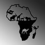 Wallity Animals Of Africa - 454 Escultura de pared de metal negra